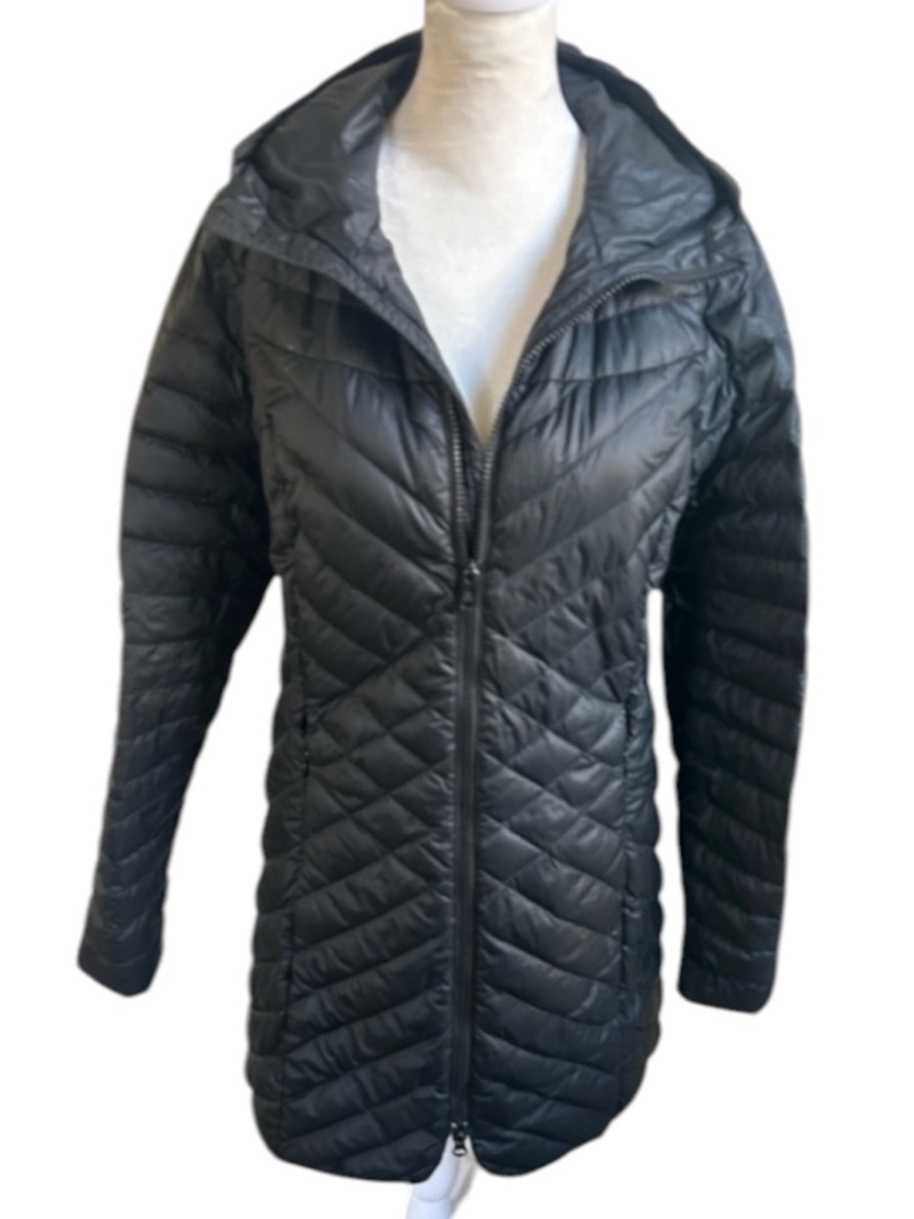 ▶️ The North Face 700 Down Puffer Coat Womens S Black Hooded Jacket Mended